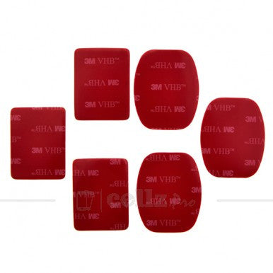 3M Sticker Set (3Pcs for Flat 3Pcs for Arc Mount) for GoPro Hero 1 2 3 & 3+ - Red |image 1